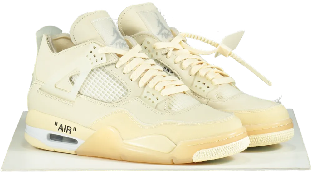 Air Jordan CV9388 Off-White Sail/Muslin 4 Retro SP Trainers UK 8 