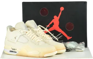 Air Jordan CV9388 Off-White Sail/Muslin 4 Retro SP Trainers UK 8 