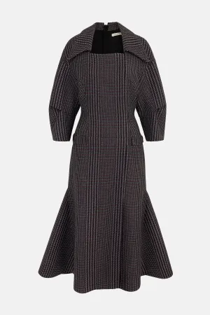 Arete Dress in Prince of Wales Check Merino Wool