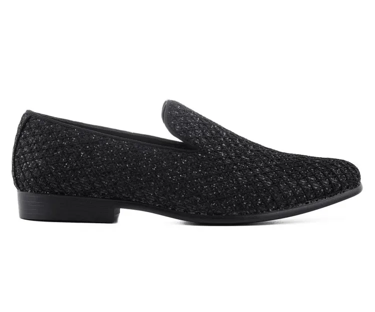 Bolano Sarlo Black Men’s Glitter Loafers Vegan