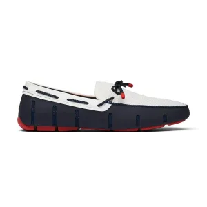 Braided Lace Loafer (Navy   Red   White)