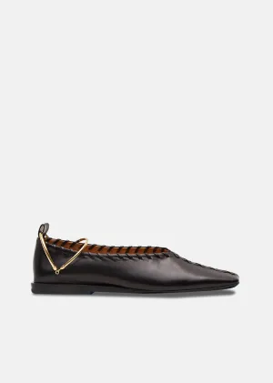 Braided Trim Flats With Removable Anklet