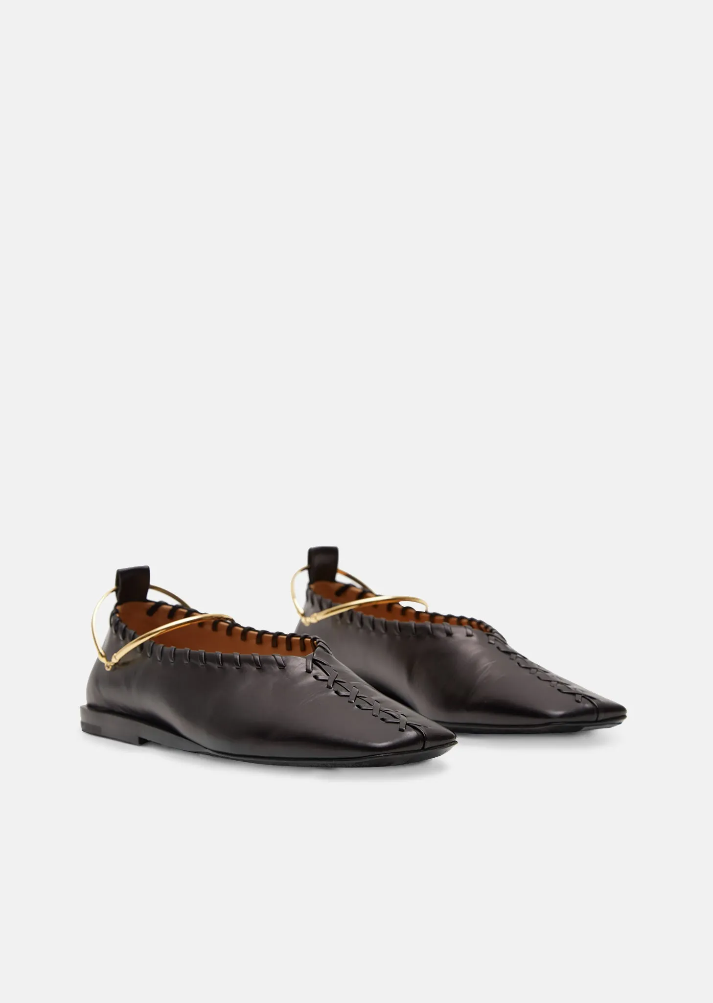 Braided Trim Flats With Removable Anklet