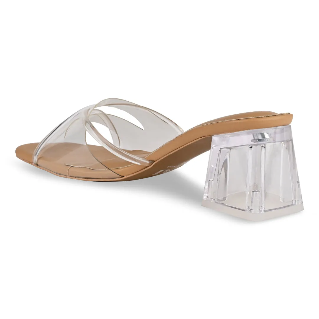 Criss Cross Clear Strap Heels