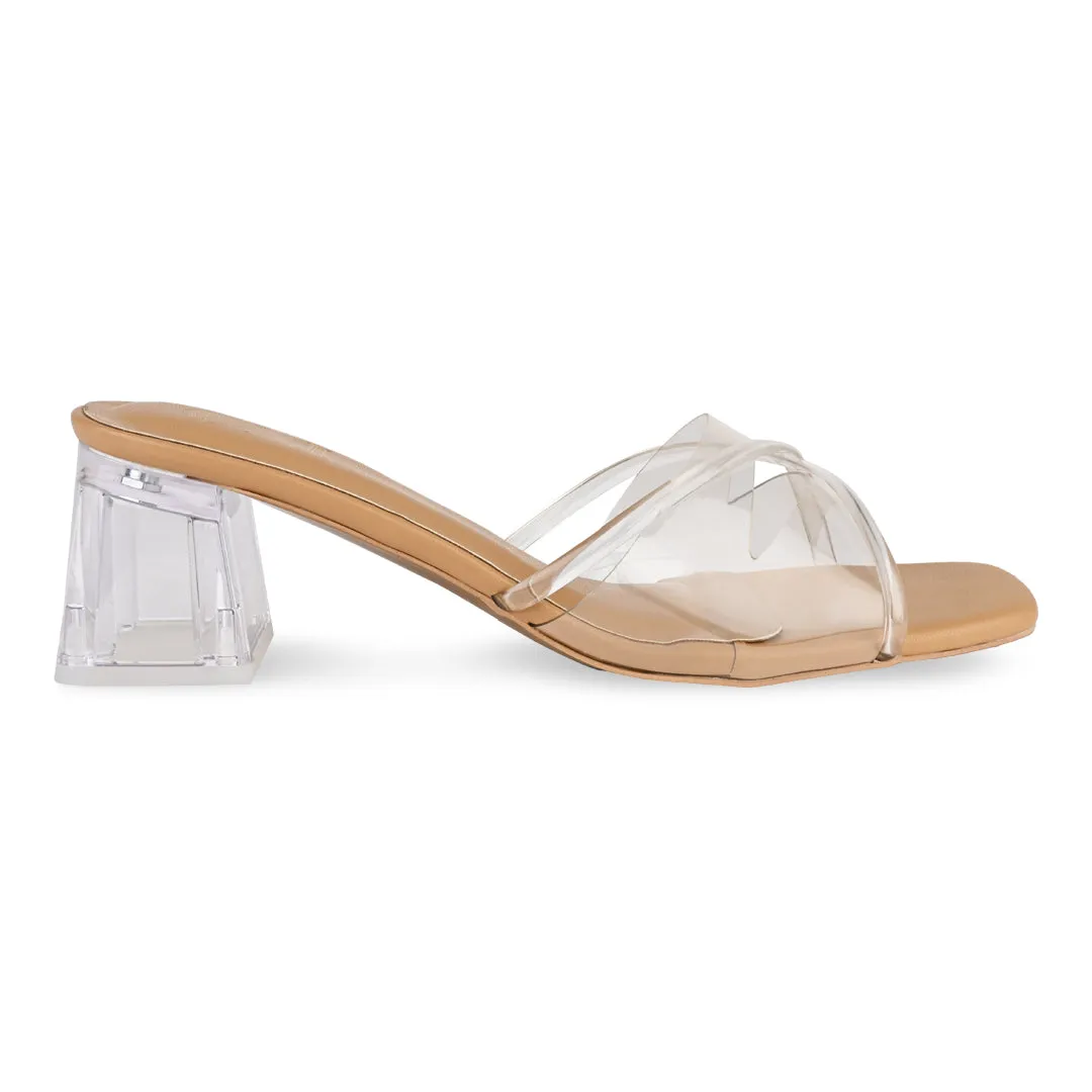 Criss Cross Clear Strap Heels