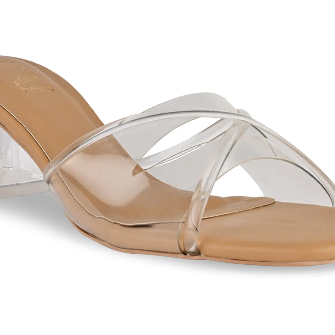 Criss Cross Clear Strap Heels