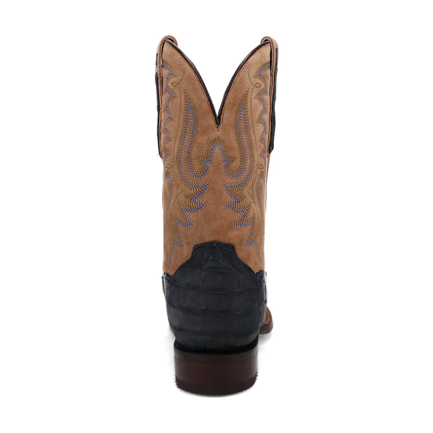 Dan Post Mens Leon Denim/Tan Caiman Cowboy Boots