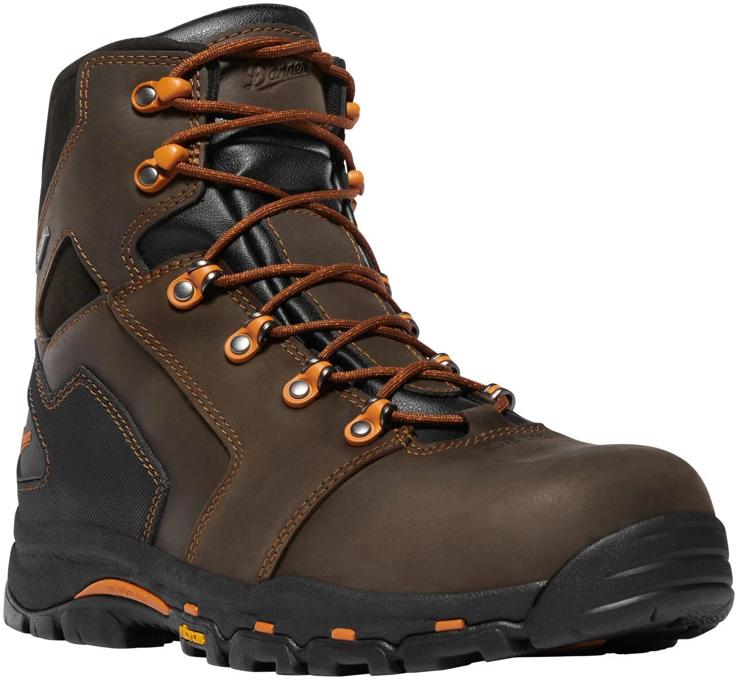 Danner Mens Vicious NMT 6in Brown/Orange Leather Work Boots