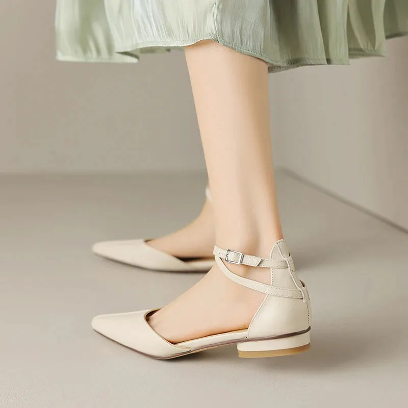 DORIS - Leather Pointed Toe Flats