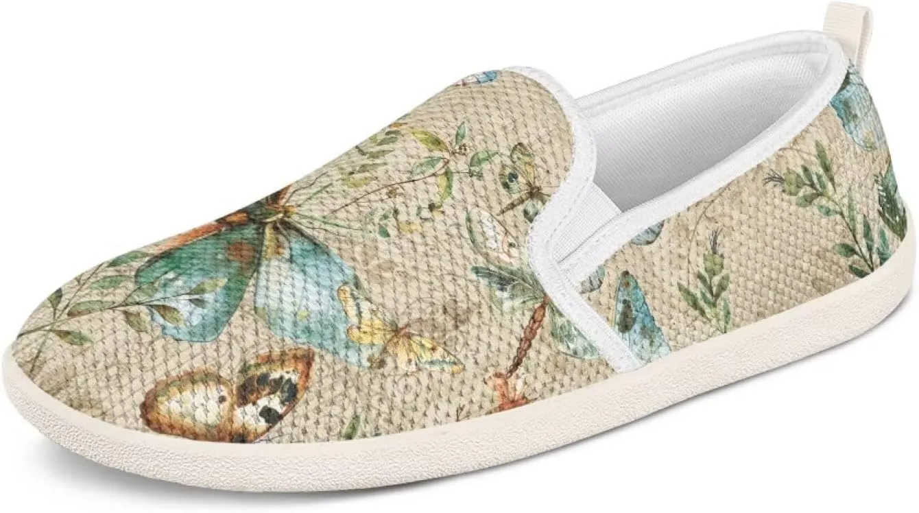 Fashion Wide Barefoot for Women Printing Shoes Lightweight Walking Casual Slip Ons Comfortable Art Painted Soft Shoes US Size 6-11