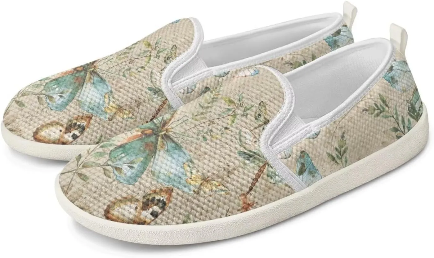 Fashion Wide Barefoot for Women Printing Shoes Lightweight Walking Casual Slip Ons Comfortable Art Painted Soft Shoes US Size 6-11
