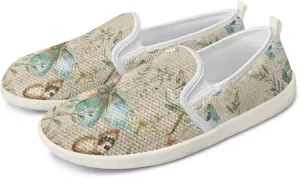 Fashion Wide Barefoot for Women Printing Shoes Lightweight Walking Casual Slip Ons Comfortable Art Painted Soft Shoes US Size 6-11