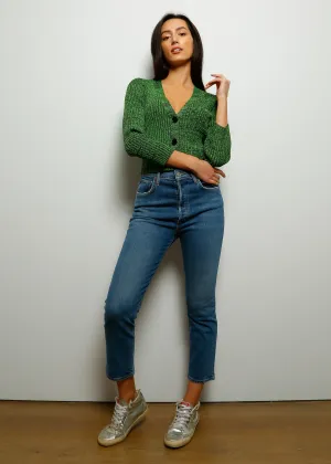 GANNI K1846 Cropped Cardi in Kelly Green