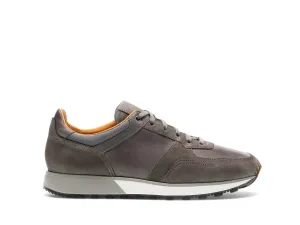 Grey Suede and Leather Nausori Lace Up Running Sneaker Shoes