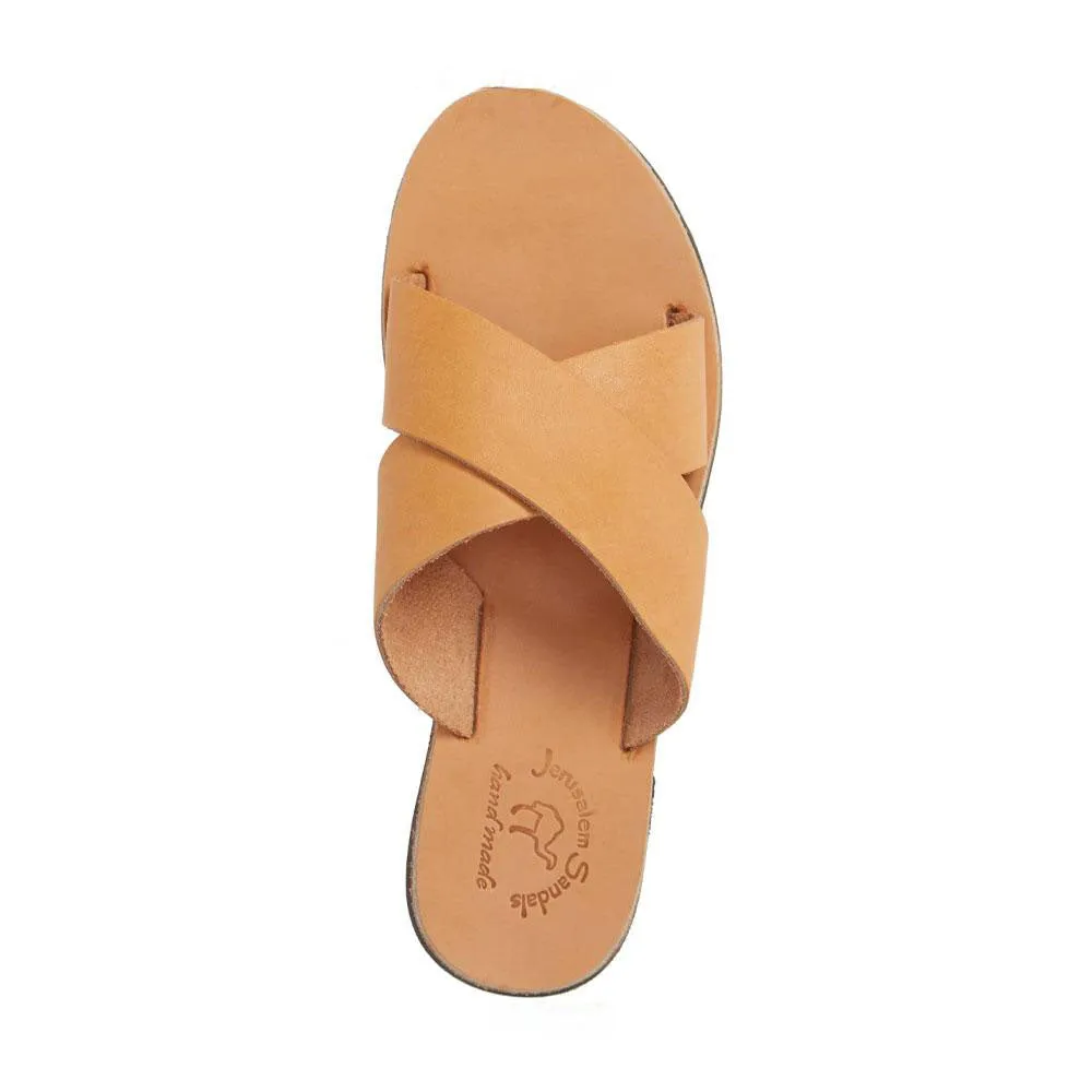 Isla - Suede Leather Slip On Sandal | Tan