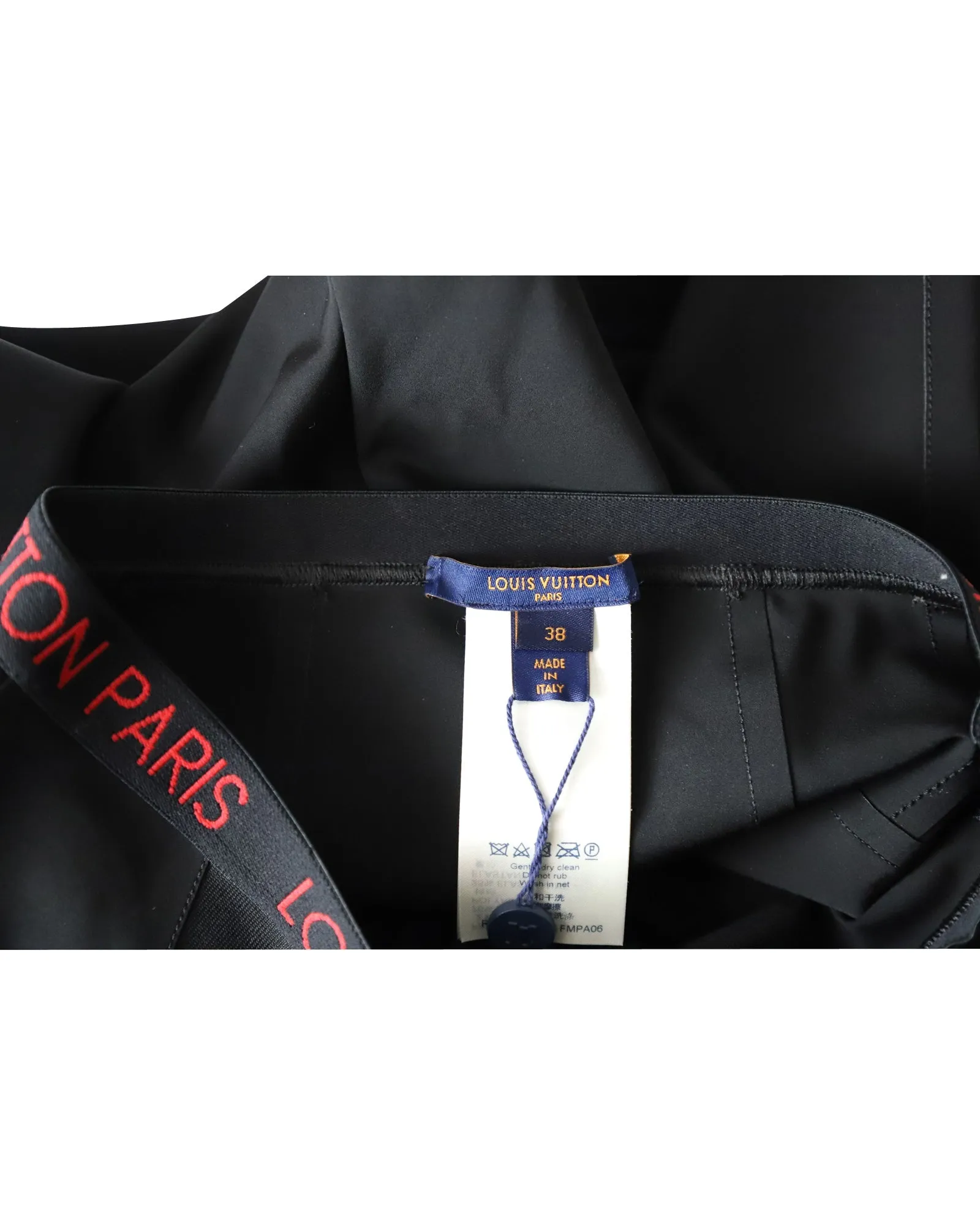 Louis Vuitton Waistband Logo Leggings in Black Polyamide