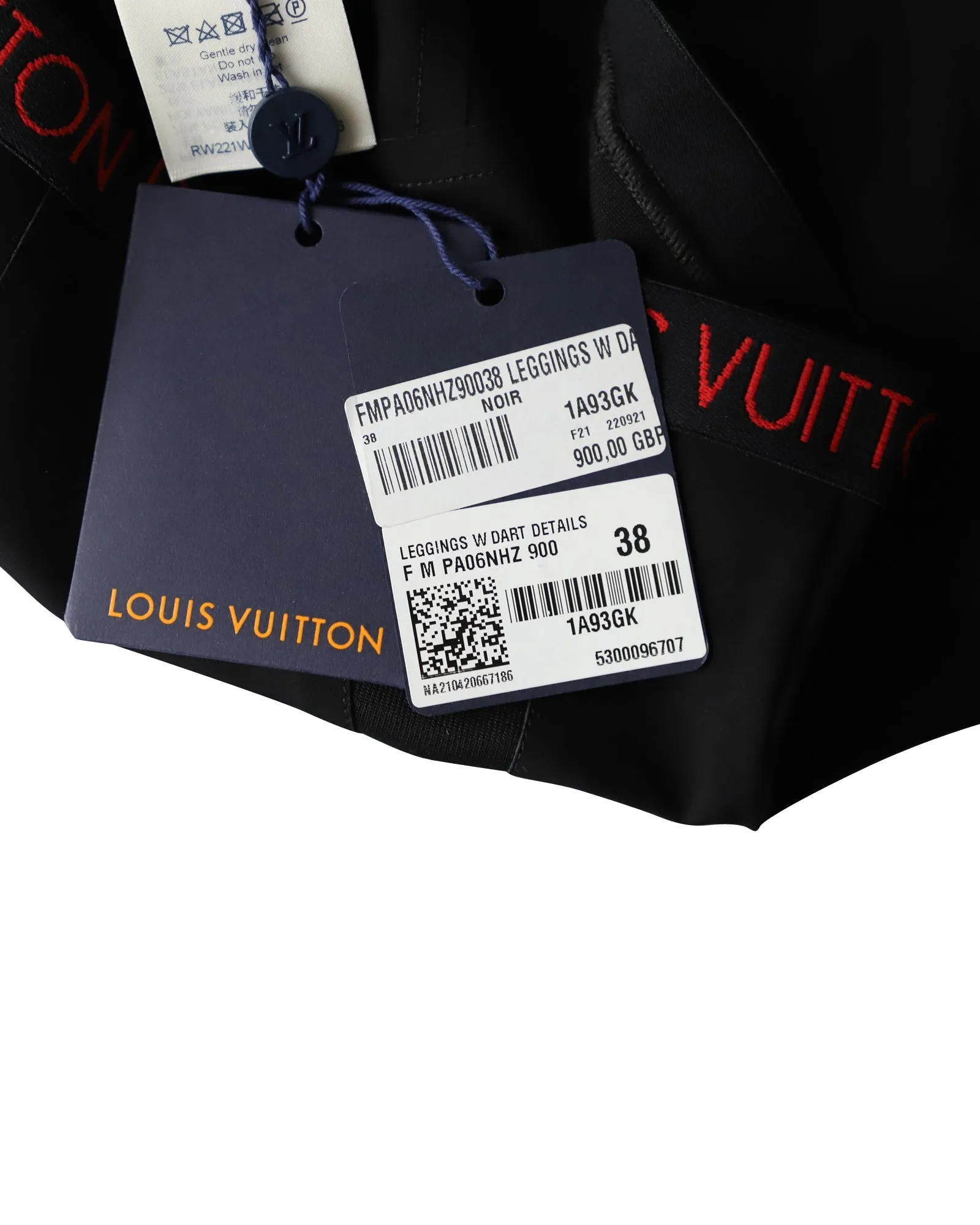 Louis Vuitton Waistband Logo Leggings in Black Polyamide
