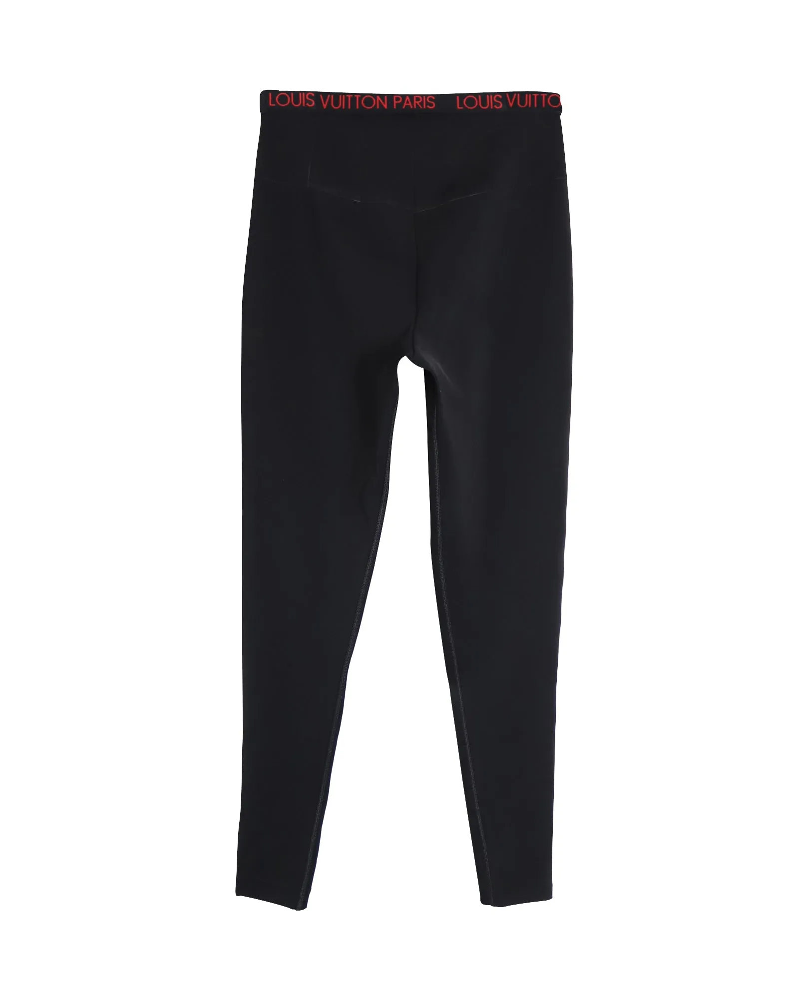 Louis Vuitton Waistband Logo Leggings in Black Polyamide