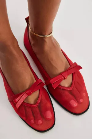 Mesh Mania Bow Flat Shoes