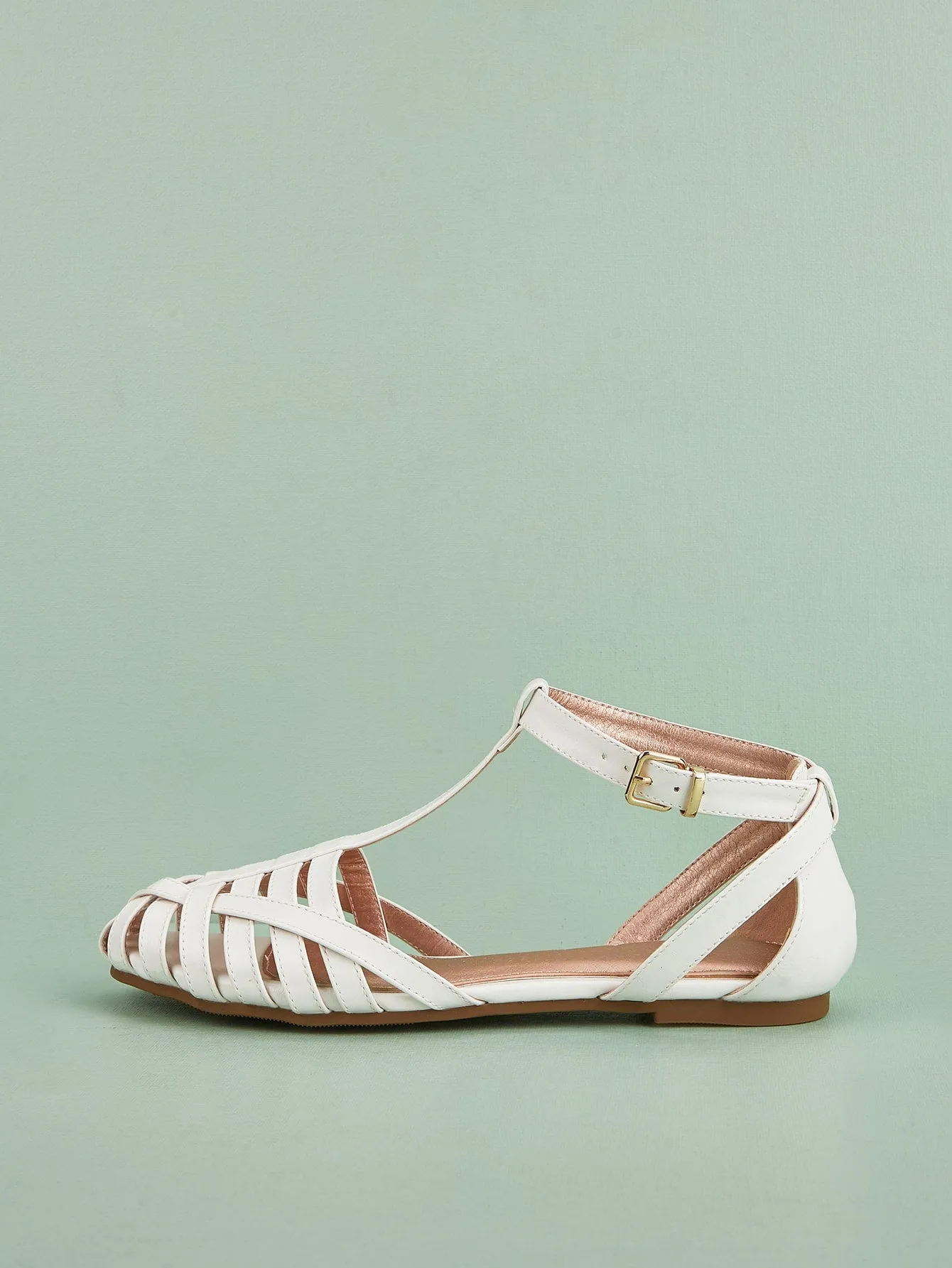Minimalist Hollow Out Velcro Strap Flats