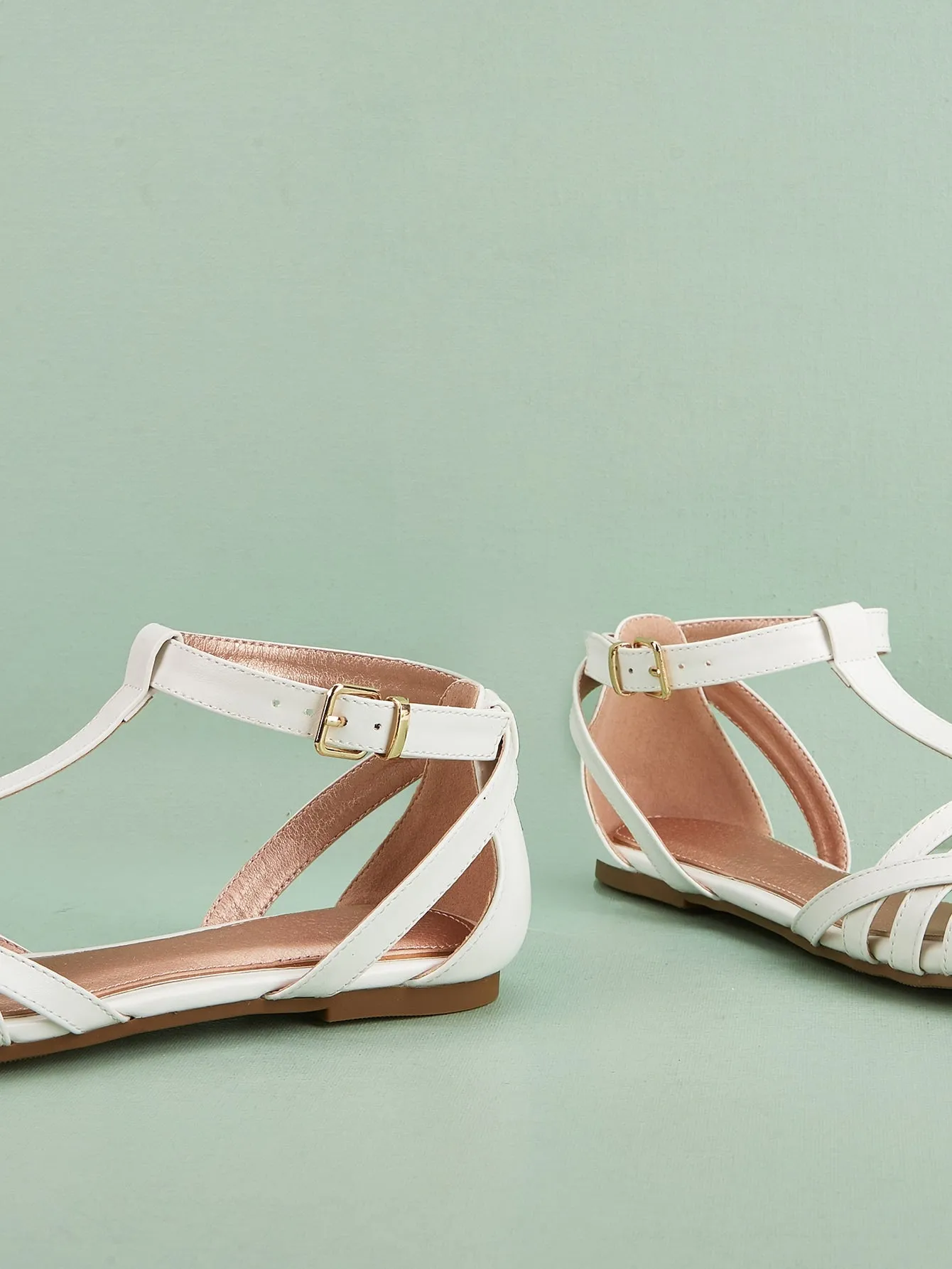 Minimalist Hollow Out Velcro Strap Flats