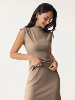 Mockneck Tucks Tank