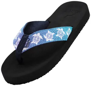 Norty Womens Resort Sandal Flip Flop Tie Dye Turtle