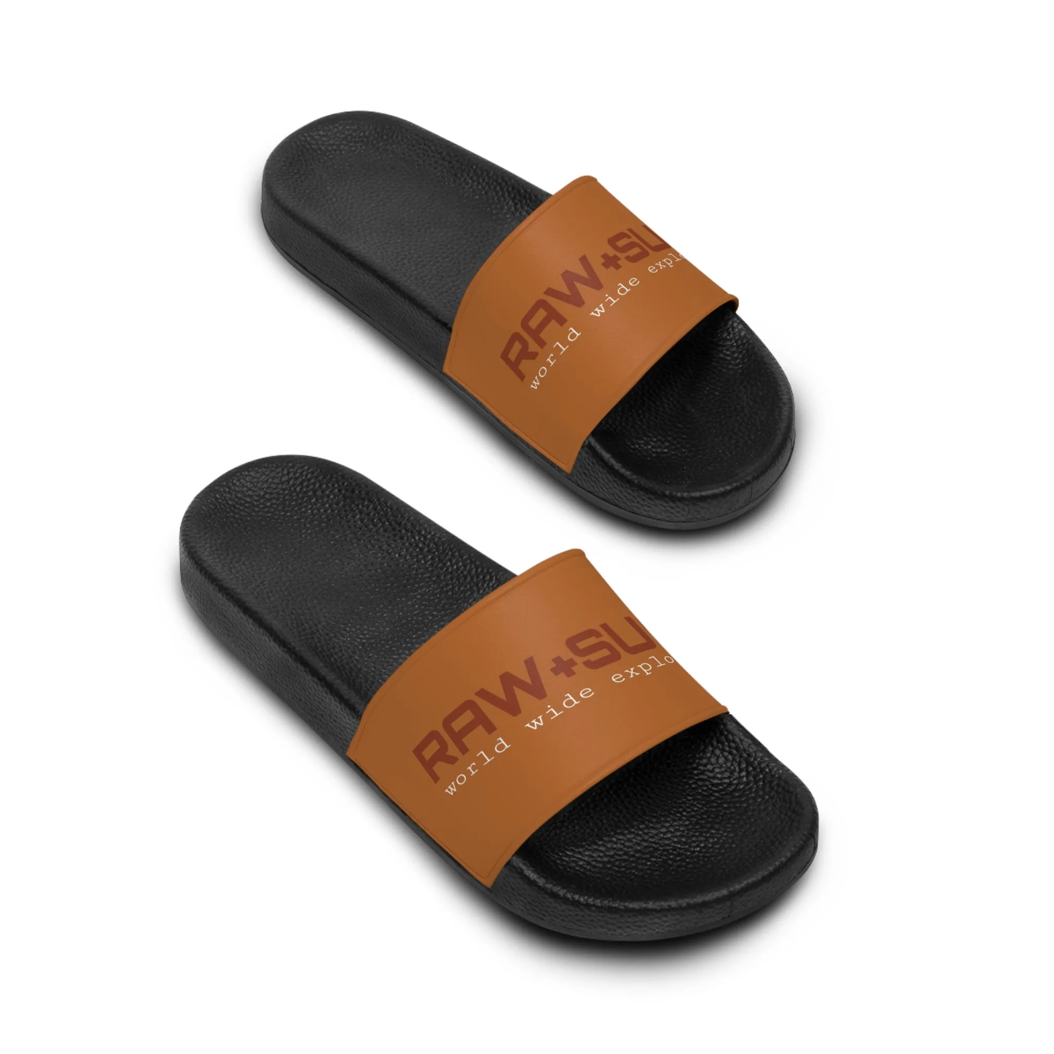 Raw Sushi "world wide exploration" Slide Sandals brown