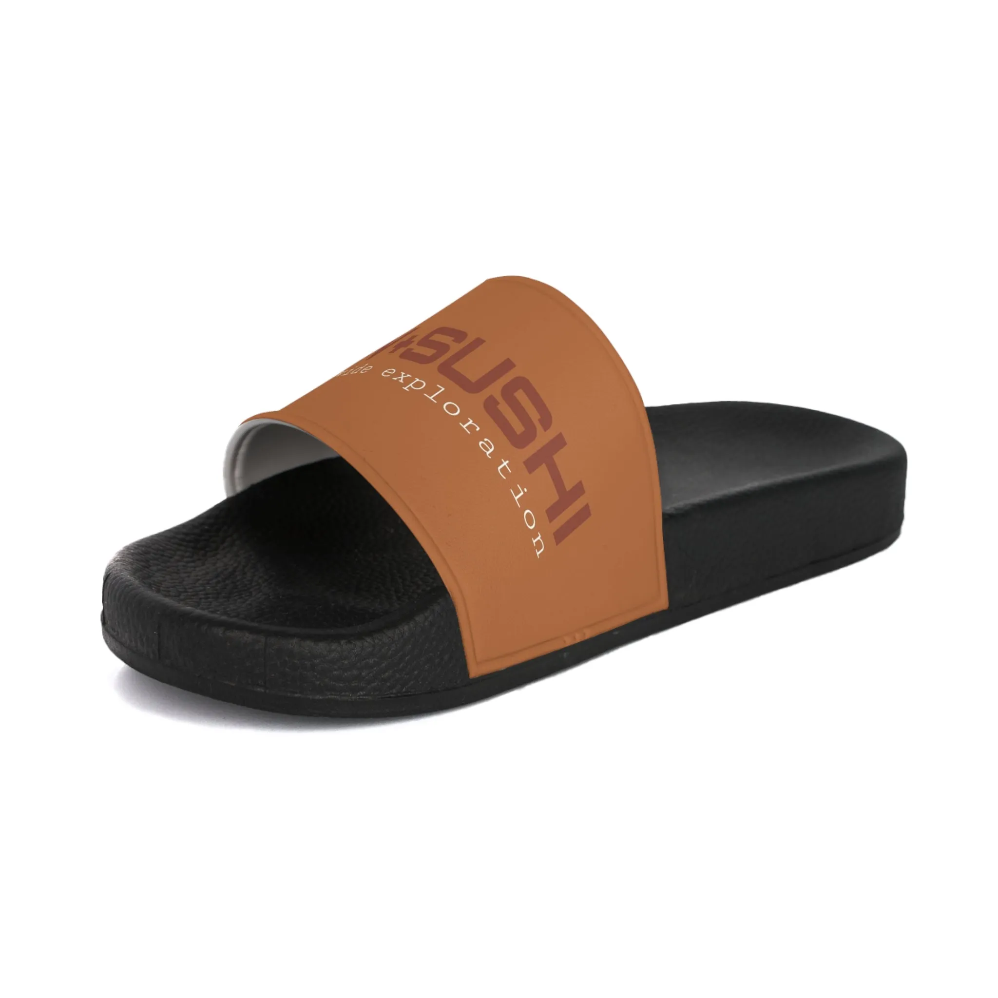Raw Sushi "world wide exploration" Slide Sandals brown