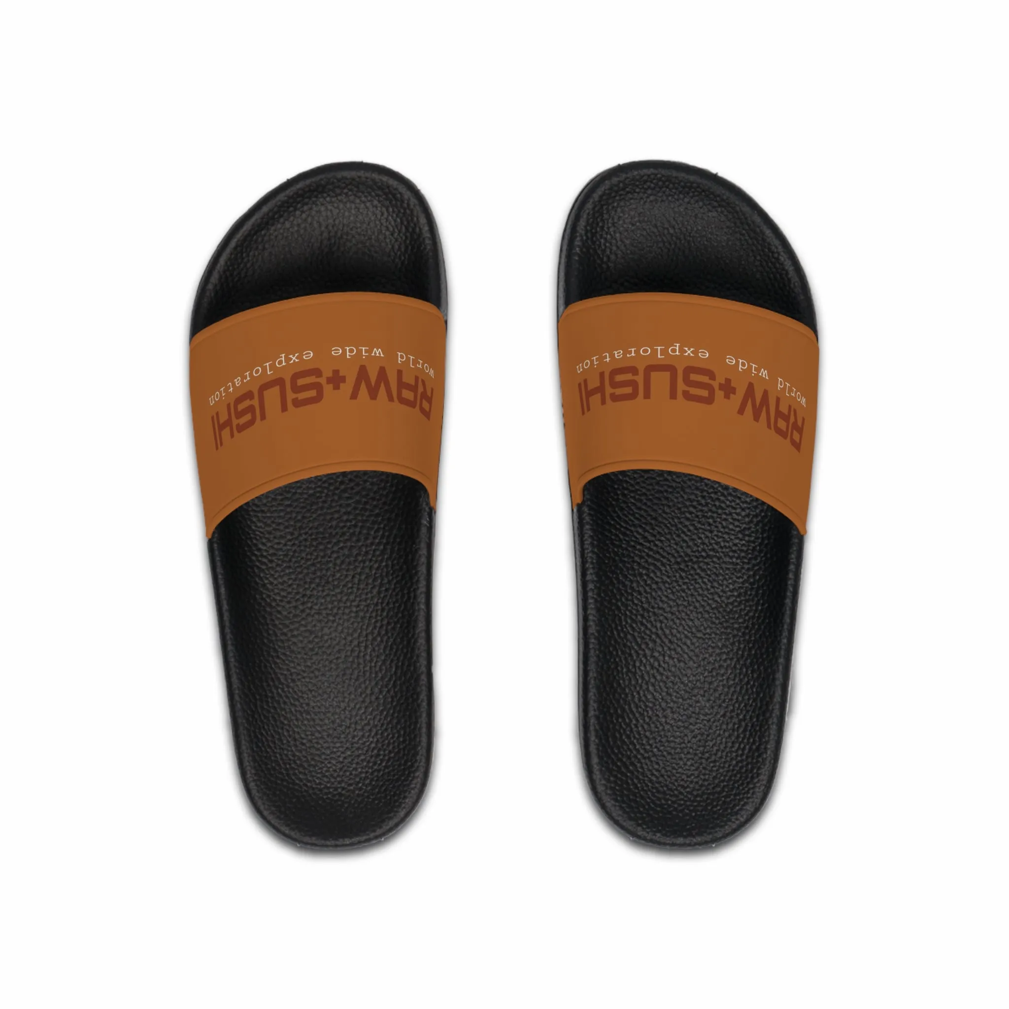 Raw Sushi "world wide exploration" Slide Sandals brown