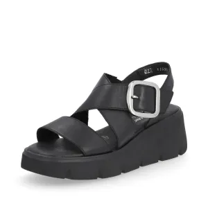 Rieker R-Evolution Chunky Wedge Sandal W1550-00 BLACK