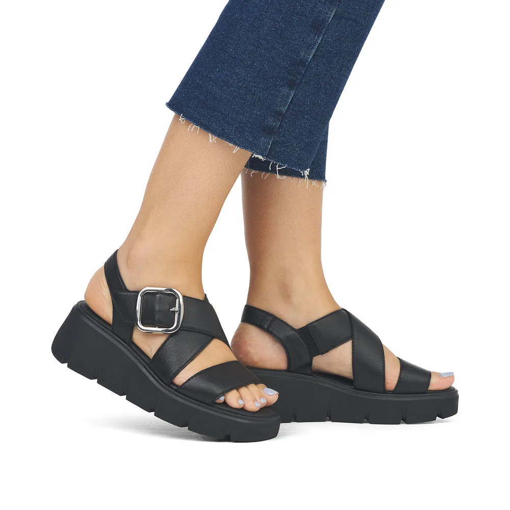 Rieker R-Evolution Chunky Wedge Sandal W1550-00 BLACK