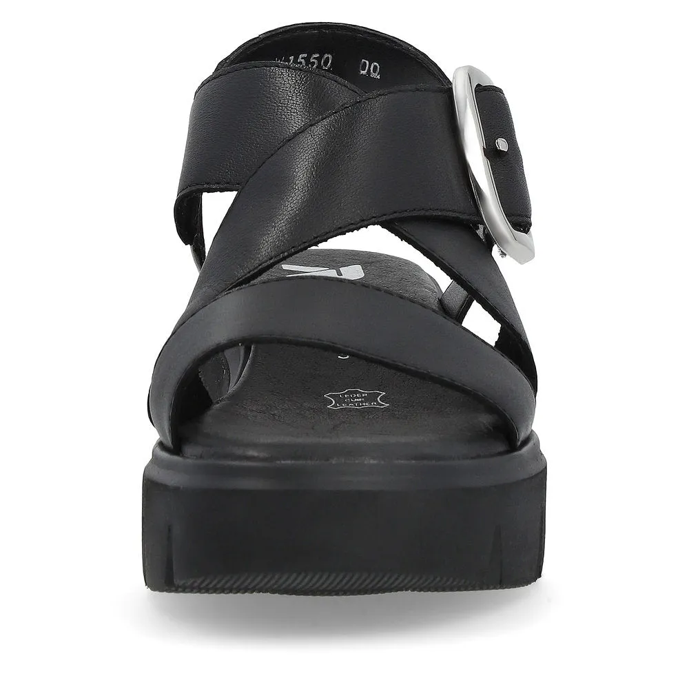 Rieker R-Evolution Chunky Wedge Sandal W1550-00 BLACK