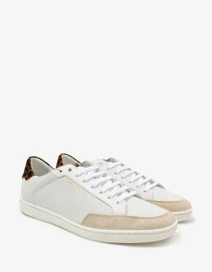 Saint Laurent Court Classic SL/10 White Perforated Leather Trainers