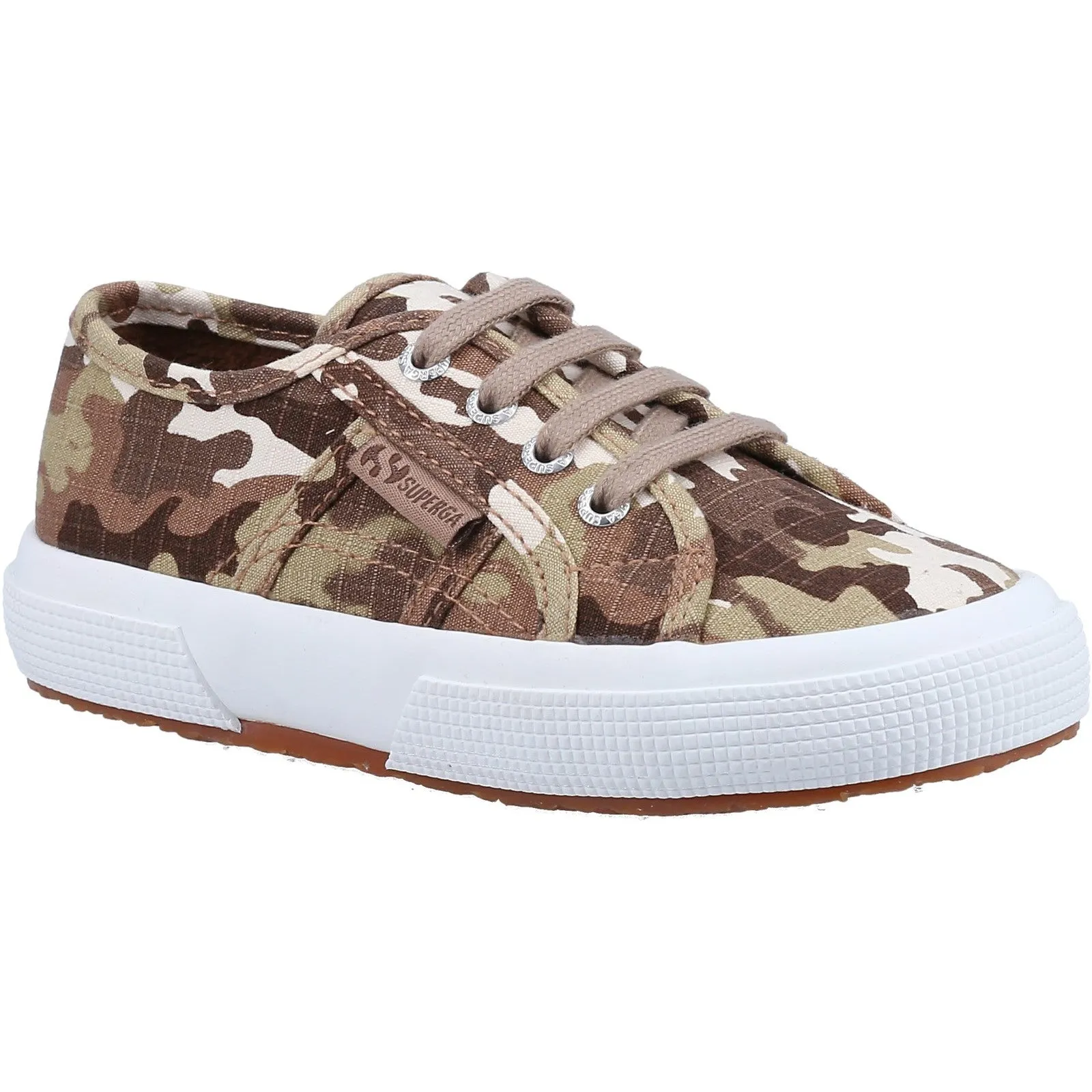 Superga Kids Unisex 2750 Kids Camo Ripstop Trainers - Beige