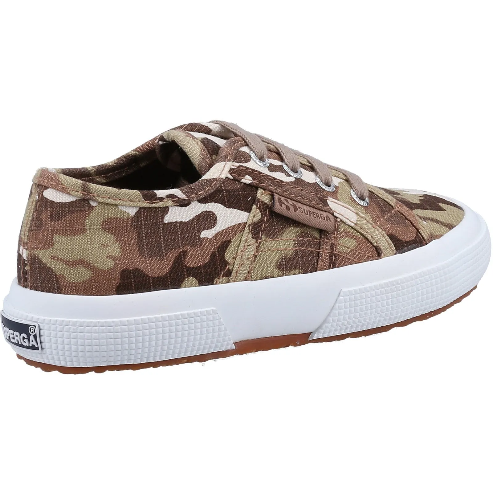 Superga Kids Unisex 2750 Kids Camo Ripstop Trainers - Beige