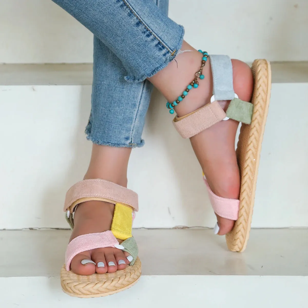 Velcro™ flat sandals