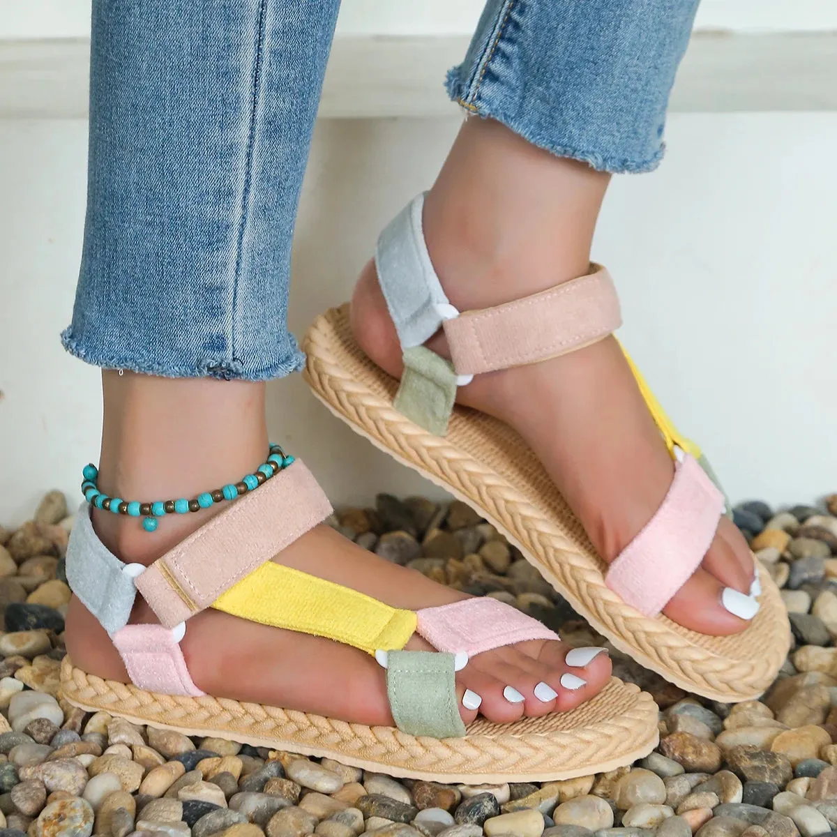 Velcro™ flat sandals