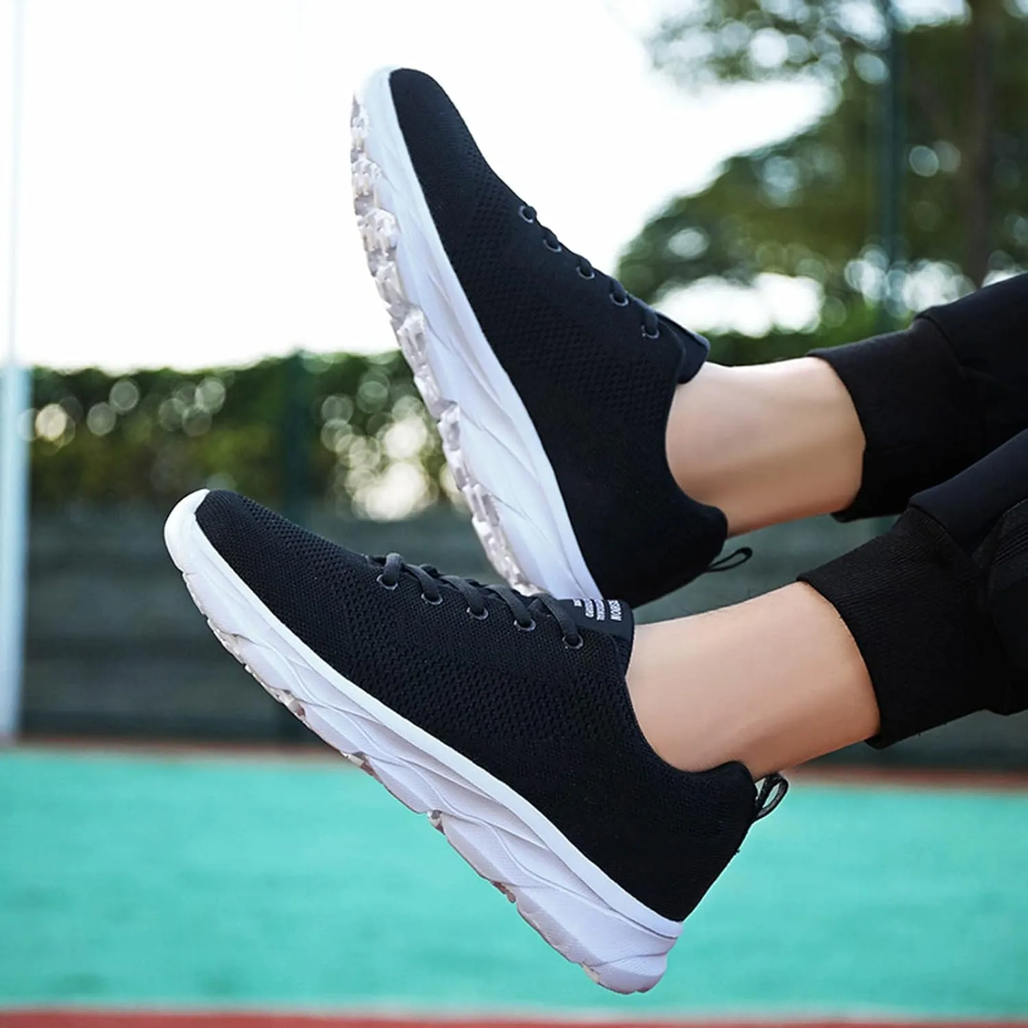 Women's Fashion Sneaker Non Slip Breathable Lightweight Comfortable Lace Up Womens Running Shoes Arch Support Loafers Women White Shoes for Women Sneakers