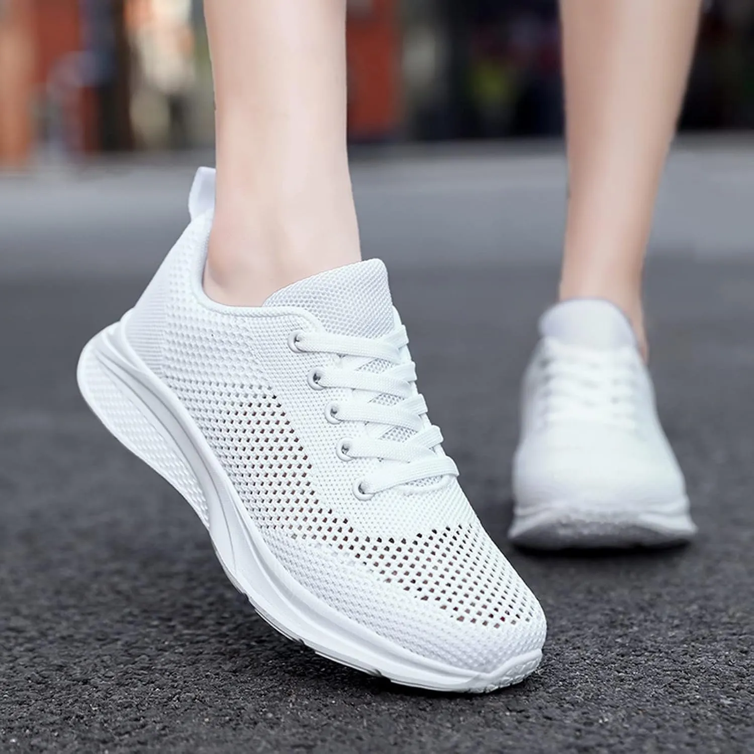Women's Walking Shoes Mesh Breathable Lightweight Fashion Mens Running Shoes Sports Men's Shoes Casual Waterproof Sneakers Black Tennis Shoe Cross Trainer Shoe