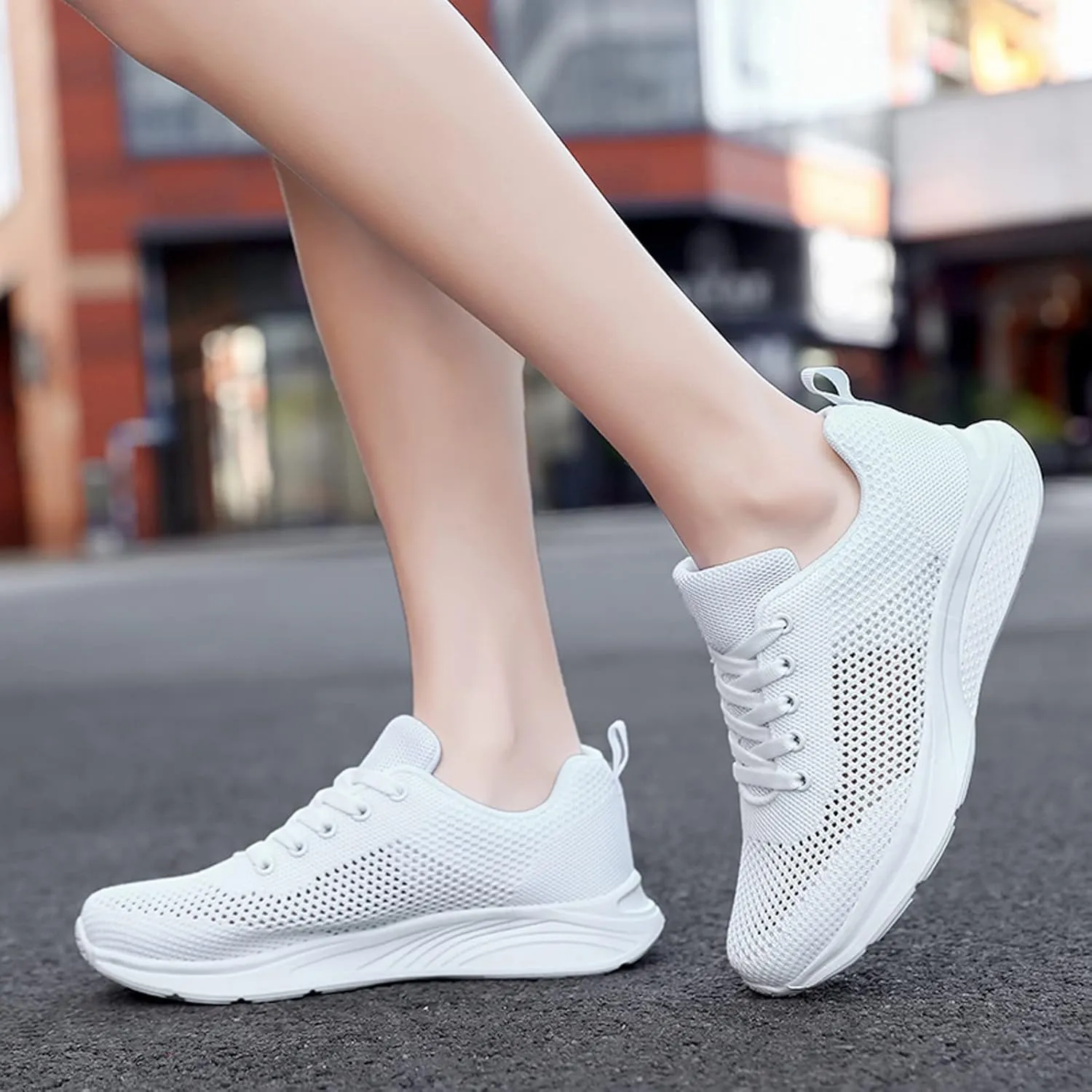 Women's Walking Shoes Mesh Breathable Lightweight Fashion Mens Running Shoes Sports Men's Shoes Casual Waterproof Sneakers Black Tennis Shoe Cross Trainer Shoe